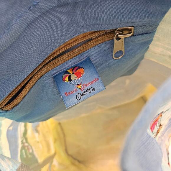 OUNSBY Beach Elements‎ Beach Artsy Backpack Unique Canvas Bag Ocean Blue Sand - Picture 9 of 16
